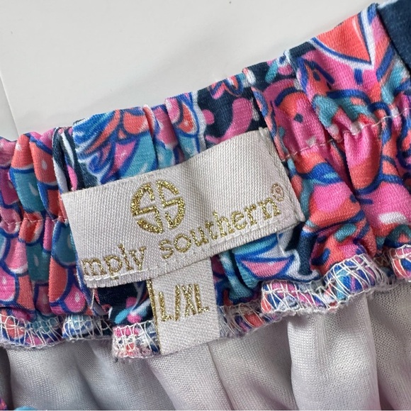 Simply Southern Pineapple Tassel Blue & Pink Lined Shorts Women’s Large - Picture 5 of 5